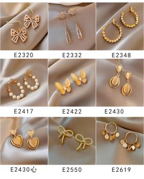 Großhandel B2B Silber pin Perle luftige Vintage Ohrringe A154 Gold